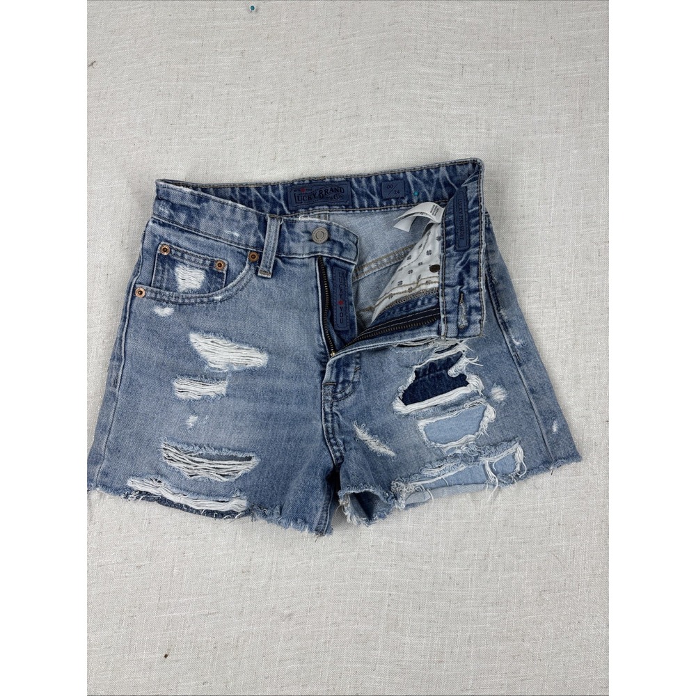 Lucky Brand Jean Shorts Cutoff Ava Short Size 00/24 - Picture 1 of 14